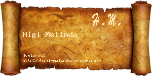 Higl Melinda névjegykártya