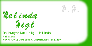 melinda higl business card